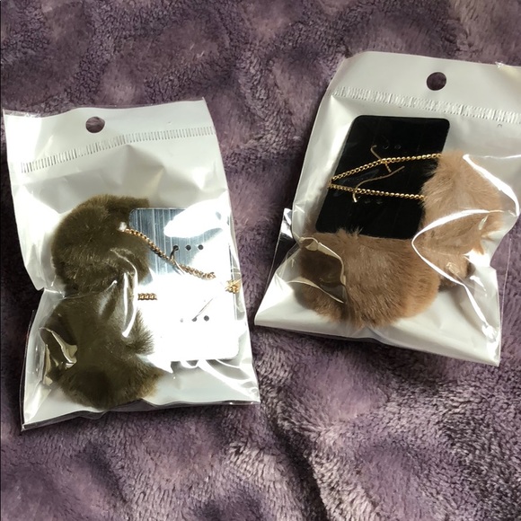 Jewelry - Rabbit Fur ball earrings